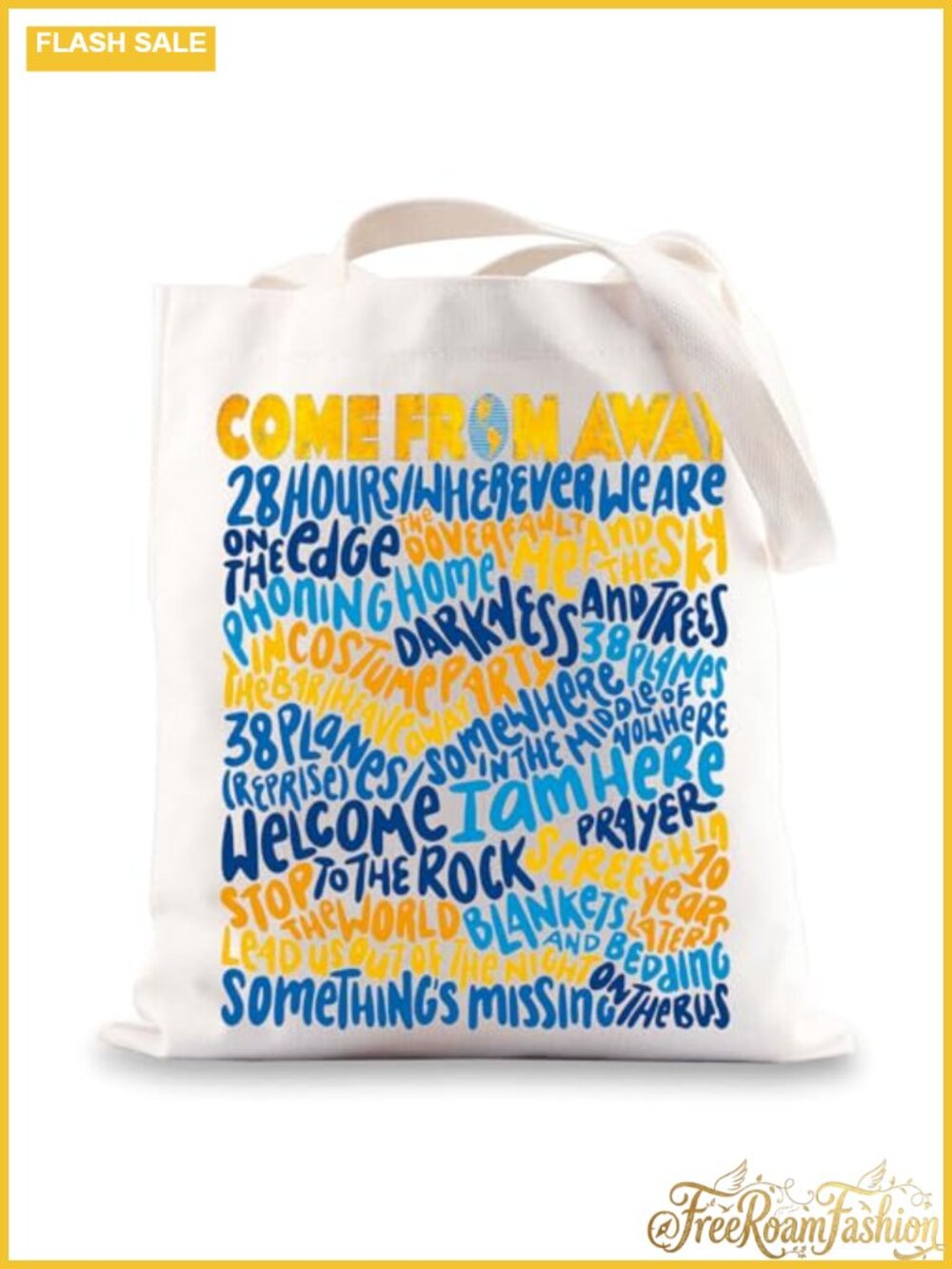 Cotton Canvas Musical Tote Bag Stage Singer Shoulder Handbag